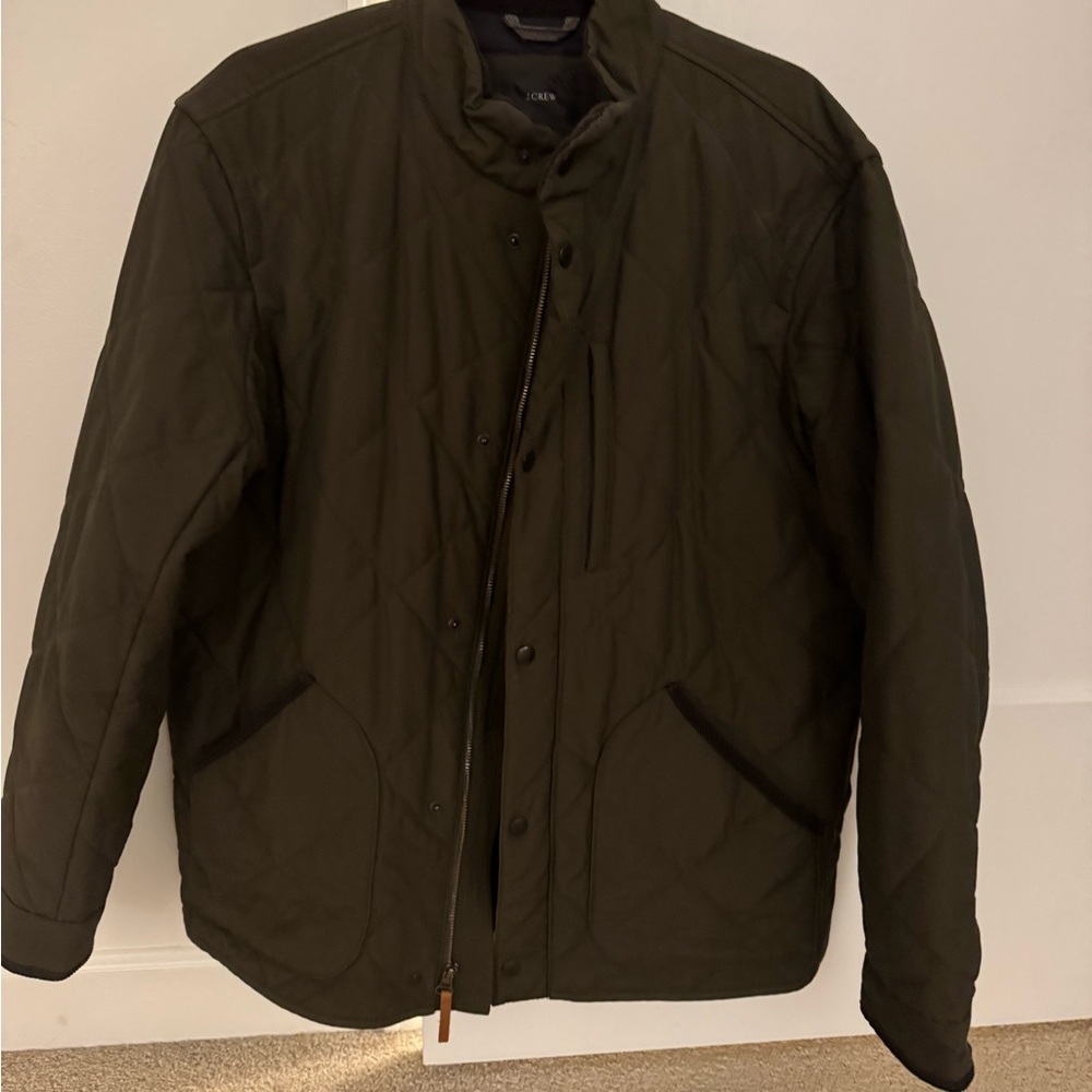 Men's Dark Green Quilted Jacket